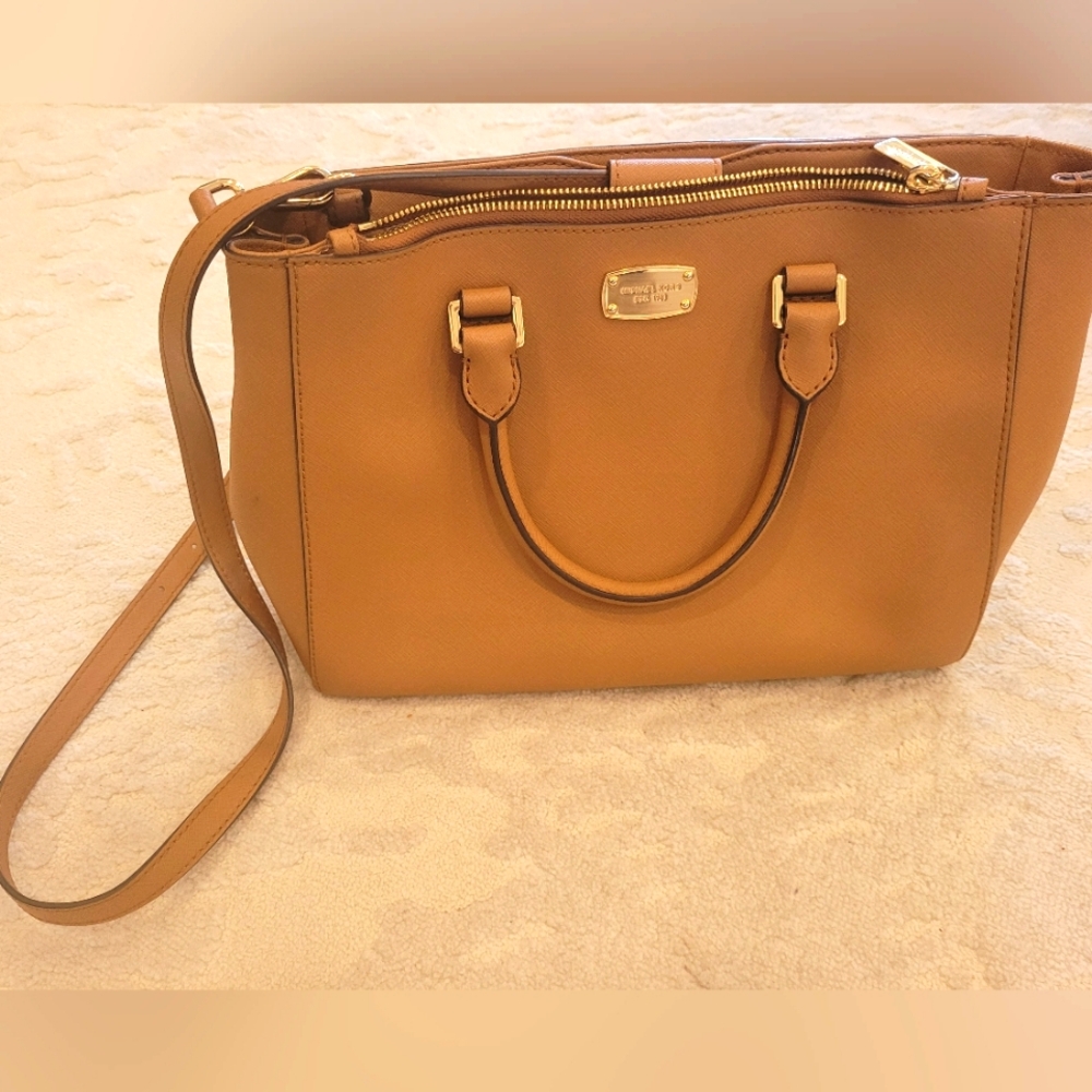 Michael Kors Kellen Crossbody Satchel in Tan